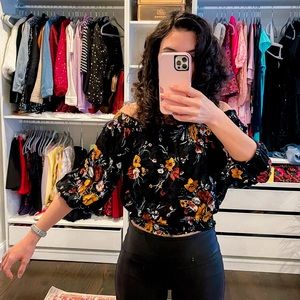 Black floral top